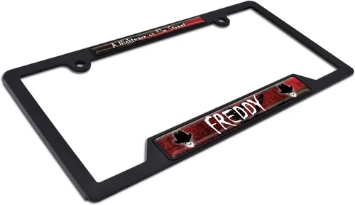 Vista 4 de Elektroplate Con licencia oficial – Freddy Krueger Nightmare on Elm Street - Marco de matrícula de plástico negro de grado automático, marco