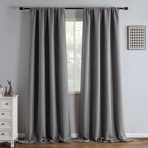 Vista 46 de IGEMAEVE Cortinas opacas de tamaño personalizado para dormitorio, 100 % opacas, 1 panel, aislamiento térmico, cortinas de oscurecimiento