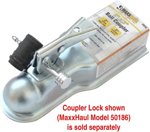 Vista 6 de MaxxHaul 70010 Acoplador de remolque de lengüeta recta Canal de 3", Bola de 2", 3,500 lbs
