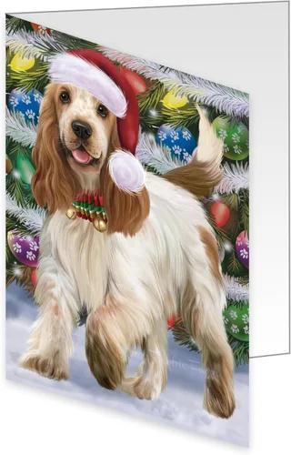 Vista 45 de Holly Jolly Holidays Cocker Spaniel Dog Greeting Cards - Adorable Pets Invitation Cards with Envelopes - Pet Artwork Christmas Greeting Cards