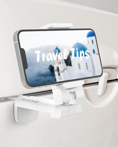Vista 23 de MiiKARE Soporte de Teléfono para Elementos Esenciales de Viaje en Avión, Soporte Universal de Teléfono Manos Libres para Volar con Rotación de 360