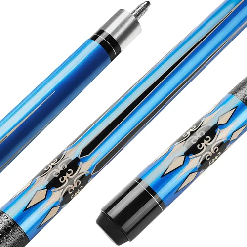 Vista 9 de Pool Cue, 58" Pool Cue Sticks for Adults with 13MM Tips Canadian Maple Wood Leather Pattern Grip 18 19 20 21 oz, Professional Billiard Cues Players