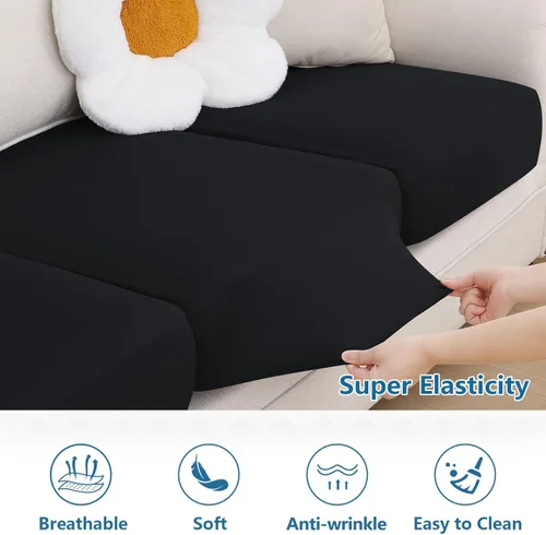 Vista 180 de hyha Fundas de cojín de sofá estampadas, fundas de sofá florales lavables para sofás con 2 cojines, fundas de cojín de patrón elástico para muebles