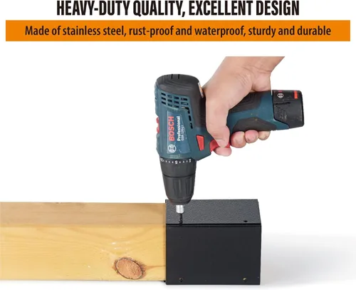 Vista 5 de Protector de poste ajustable de acero inoxidable (rango de 3.3 a 6 pulgadas), protege los buzones y vallas de madera de la cortadora de césped