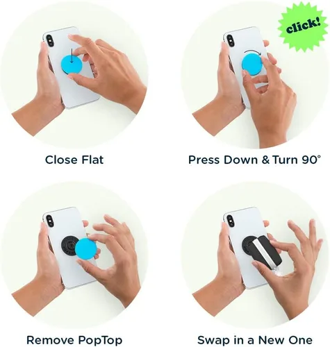 Vista 6 de PopSockets PopTop (solo parte superior. La base se vende por separado) Parte superior intercambiable para la base de agarre de teléfono PopSockets