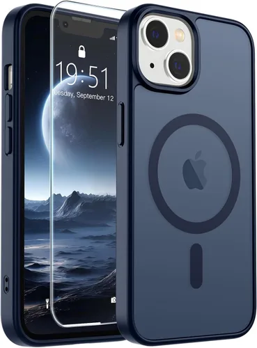 Vista 267 de SUPFINE - Funda magnética para iPhone 14 Pro Max (compatible con MagSafe), (protección contra caídas de grado militar de 10 pies), delgada, Negro