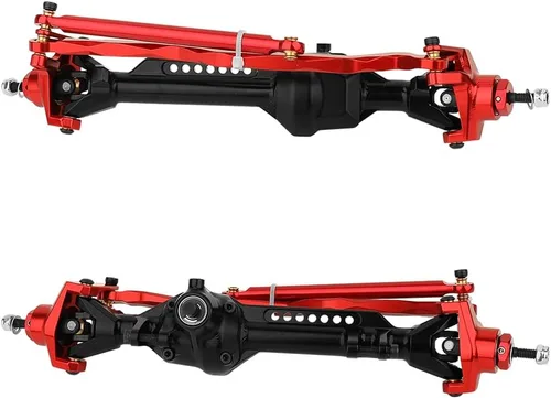 Vista 4 de Aleación de aluminio CNC eje delantero y trasero para Axial SCX10 PRO 1/10 RC Crawler Metal Upgrade Part (rojo)