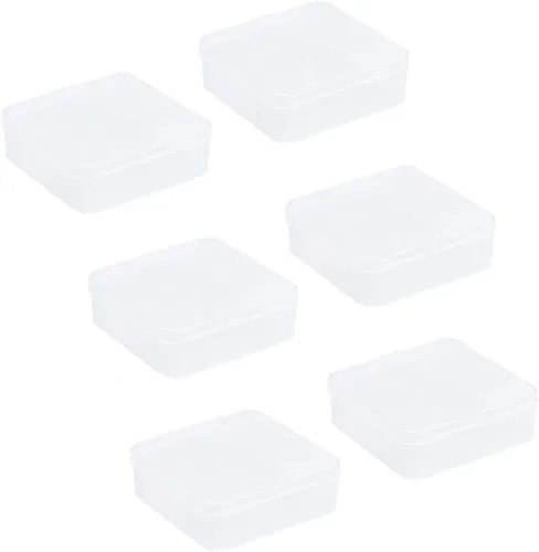 Vista 6 de EXCEART Caja organizadora pequeña, cajas de plástico transparente, cajas de almacenamiento de plástico, contenedores de cuentas de plástico, bandeja