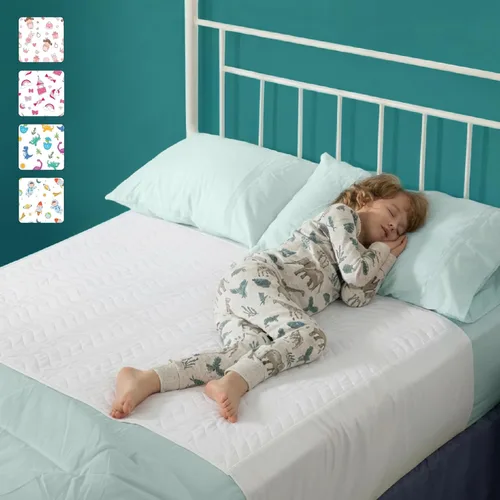Vista 11 de IMPROVIA Almohadillas para orinar para niños, impermeables, reutilizables, lavables, absorbentes, antideslizantes, diseño de dinosaurio