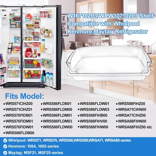 Vista 4 de [2 PAQUETES] UPGRADED WPW10710203 Contenedor para Puerta de Refrigerador Compatible con Partes de Estante para Puerta de Refrigerador Kenmore