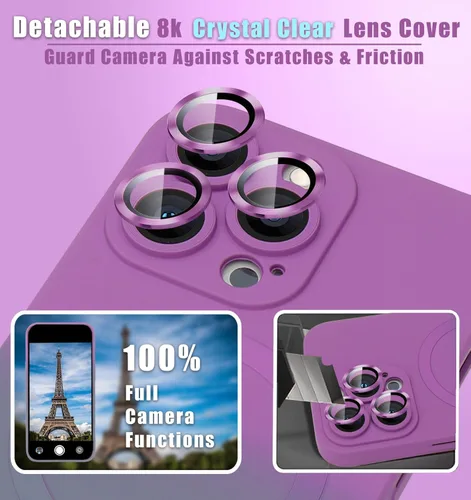 Vista 5 de Funda para iPhone 13 Pro para mujeres y niñas, 2 protectores de pantalla, ligera y duradera, suave, asfática, a prueba de golpes, linda funda