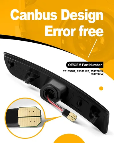 Vista 8 de Marcador lateral LED luces blancas para Chevy Camaro 2016-2023 compatible con Cadillac CTS ATS 2014-2023 parachoques delantero trasero Fender