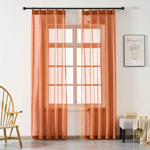 Vista 37 de Cortinas plisadas negras transparentes de 84 pulgadas de largo para puerta Negro