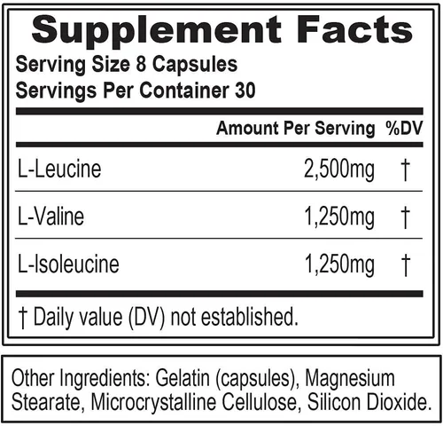 Vista 2 de Evlution Nutrition BCAA 5000 240 tabletas