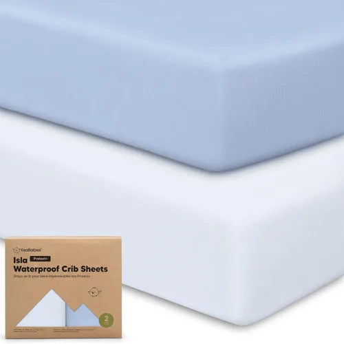 Vista 11 de Paquete de 2 sábanas impermeables para cuna de bebé para niños y niñas - 52x28 sábanas para cama de niño pequeño de viscosa derivada de bambú
