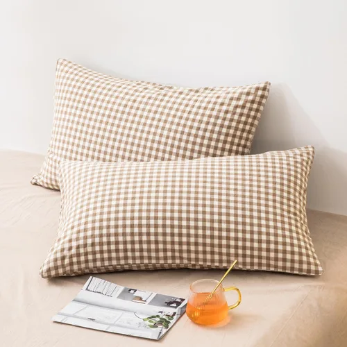 Vista 9 de mixinni Juego de 2 fundas de almohada de microfibra suave de tamaño estándar con bordado floral de color beige, 20 x 26 pulgadas