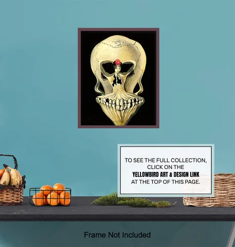 Vista 7 de Salvador Dali Skull Wall Art & Decor - Aesthetic Room Decor - Gallery Wall Art - Goth Gothic Home Decor - Salvador Dali Prints - Creepy Hipster