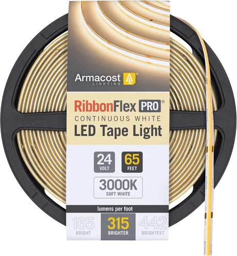 Vista 35 de Armacost Lighting RibbonFlex Pro 24V Luz de Tira LED COB Blanca, 2700K, 165 Lúmenes/Pie, 2.5M 171110 Blanco cálido 2700K