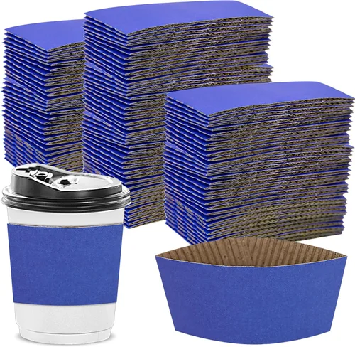 Vista 9 de zsccxq Fundas desechables para taza de café, papel kraft corrugado, fundas protectoras aisladas para tazas de café, expreso para bebidas calientes
