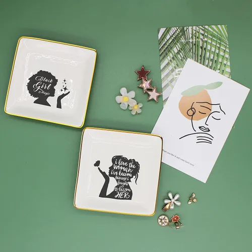 Vista 4 de Littlefa - Plato decorativo de cerámica para regalo para hermanas o amigas