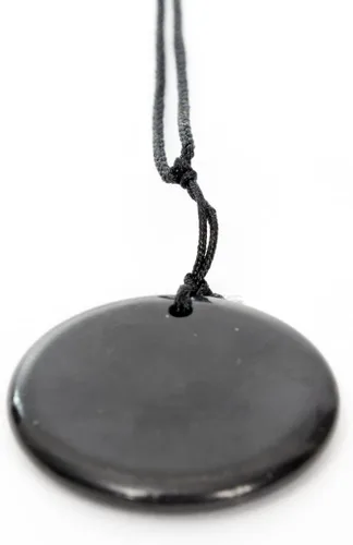Vista 3 de Colgante de Shungite con piedra de protección EMF curativa para chakra y equilibrio energético, talla única , Piedra