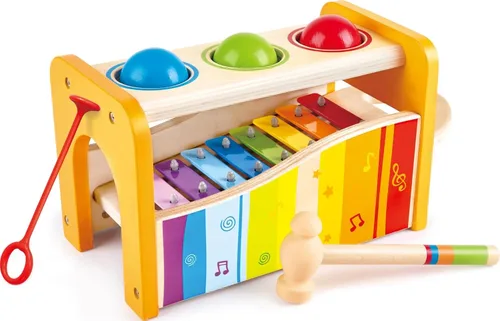 Banco para tocar música con xilófono de Hape, talla única , Amarillo