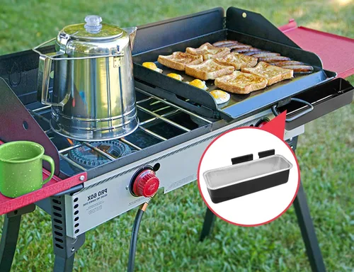 Vista 8 de DcYourHome Bandeja de goteo de grasa de aluminio para parrilla portátil Camp Chef, paquete de 10 forros desechables de aluminio para bandeja