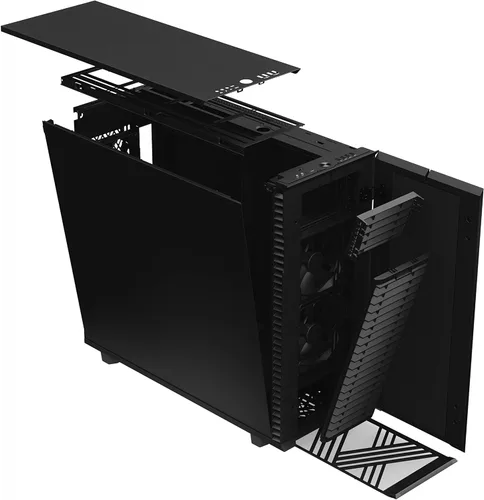 Vista 24 de Fractal Design Define 7 XL Negro de aluminio / acero cepillado sólido E-ATX Carcasa de computador de torre completa modular silenciosa