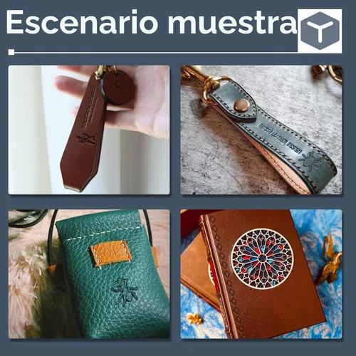 Vista 8 de Herramientas de Estampado de Cuero, Kit de Estampado de Cuero con 12 Sellos de Tangcao y Herramientas de Estampado y Punzón y Martillo de 25mm y 3
