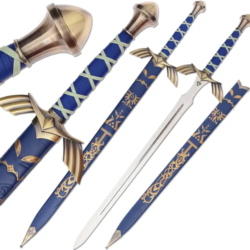 Vista 8 de Qepaa Crafts® Espada de acero damasquino hecha a mano estilo vikingo real Hoja de filo completo con mango de madera y vaina Réplica medieval