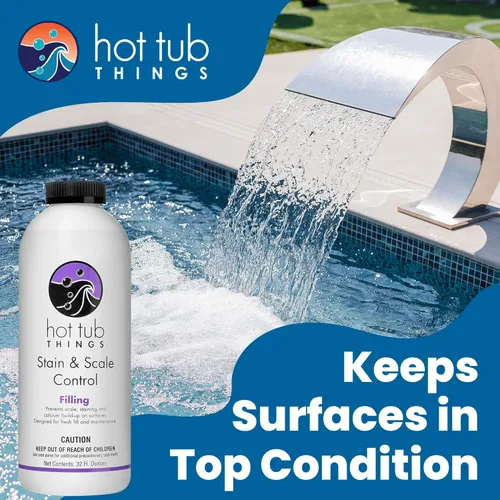 Vista 4 de Hot Tub Things Control de manchas y incrustaciones, removedor de metal y minerales para jacuzzis, spas y piscinas, evita la acumulación