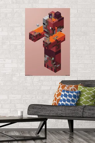 Vista 2 de Trends International Minecraft - Póster de pared Pigman Nether, 22.375 x 34 pulgadas, versión sin marco