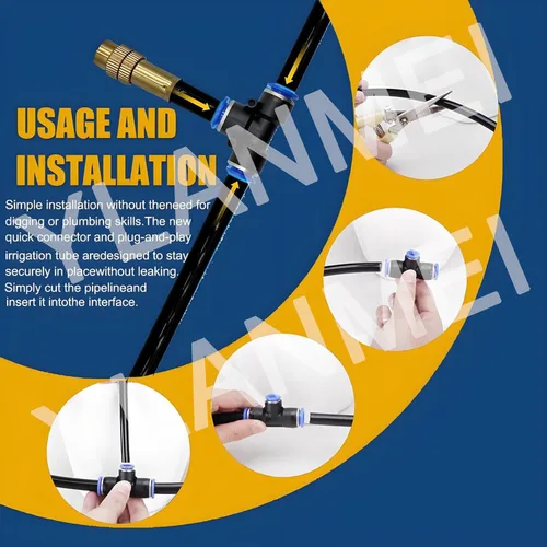 Vista 4 de 360° Curved Garden Automatic Irrigation System, Adjustable Nozzle, Water-Saving Design, Fogging Irrigation Kit, Quick Installation Drip Irrigation