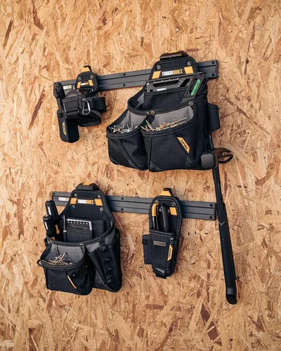 Vista 6 de ToughBuilt Organizador de pared de 24 pulgadas, riel de pared de acero resistente para almacenamiento de herramientas y bolsas, perfecto