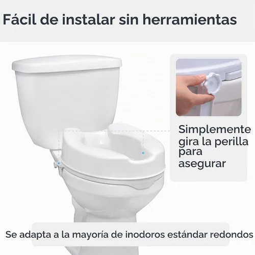 Vista 4 de Drive Medical Asiento de inodoro elevado premium, asiento estándar