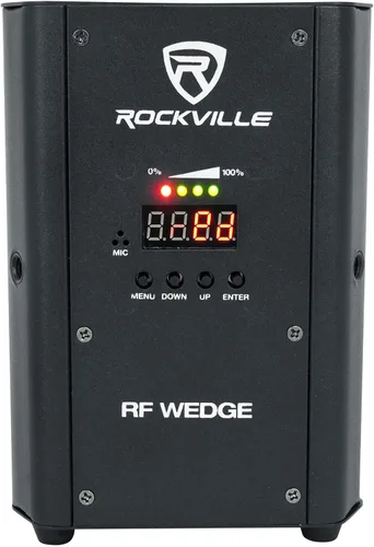 Vista 3 de 6 Rockville RF Wedge Black RGBWA+UV Batería inalámbrica DMX DJ Up Lights+RF Remotes