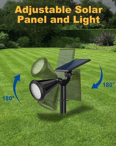 Vista 4 de Focos solares para exteriores, cambio de color, 7 modos/14 luces LED solares para exteriores, impermeables, RGB multicolor, luces solares