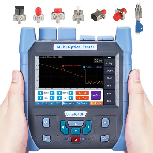 Vista 10 de Mini-Pro 1310/1550nm SM OTDR Probador multifunción integrado OPM/OLS / RJ45 prueba/VFL Rango de prueba 16.4 ft-60Km Rango dinámico 24dB/22dB