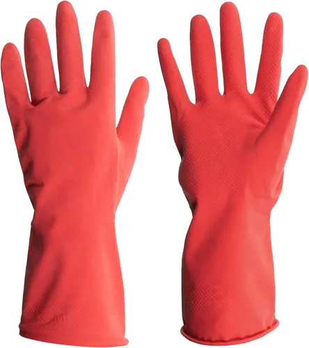 Vista 2 de ForPro - Guantes de goma natural, 6 pares de guantes reutilizables multiusos para limpieza del hogar con forro interior suave, impermeables