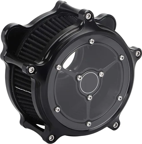 Vista 26 de Filtro de admisión de filtro de aire de corte CNC negro de aluminio para Harley DYNA 1993-2016, Touring Street Glide Electra Glide 1993-2007