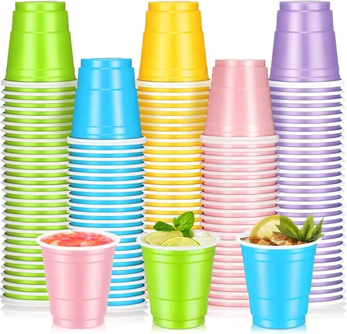 Vista 31 de Roshtia Paquete de 100 vasos de plástico de 2 onzas, mini vasos de chupito desechables de graduación de 2 onzas para fiesta de graduación, boda