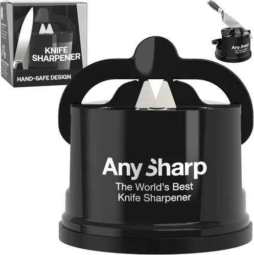 Vista 23 de AnySharp – EDICIONES – Afilador de cuchillos manos libres - Herramienta de afilado fácil de usar con base de succión PowerGrip y ángulo