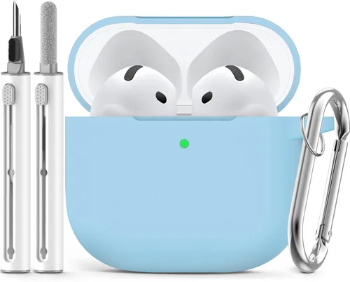 Vista 16 de Ljusmicker – Funda para AirPods 4 (2024) con juego de limpieza, funda protectora de silicona suave para Apple AirPods 4ta generación, accesorios