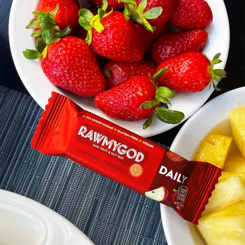 Vista 8 de RAWMYGOD Barras de frutas y nueces, sin gluten, veganas, sin azúcar añadida (20 barras, diarias)