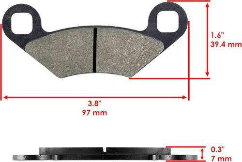 Vista 2 de Caltric Disco de freno delantero izquierdo derecho con pastilla compatible con Polaris Scrambler 500 2x4 4x4 01-09