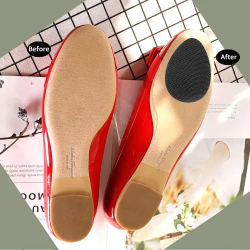Vista 2 de Almohadillas antideslizantes para zapatos autoadhesivas, agarres de goma antideslizantes, protector de suela adhesivo (negro-5 pares)