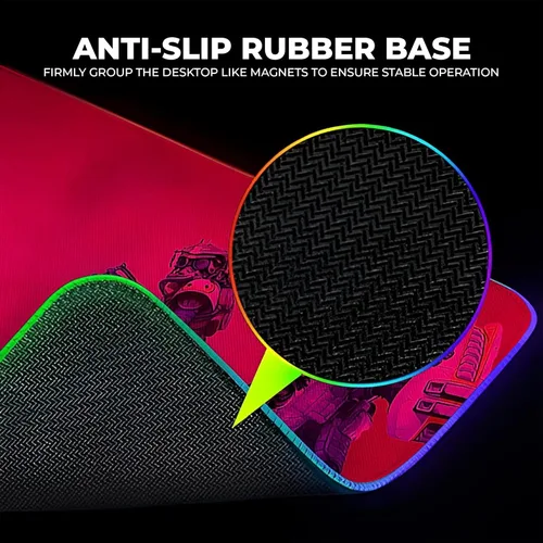 Vista 4 de DreamController Alfombrilla de mouse personalizada para juegos con luz RGB de 31.5 x 11.8 in Alfombrilla antideslizante para mouse y teclado