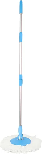 Vista 3 de Repuesto de mango de poste de fregona giratoria azul para mopa de piso 360 sin pedal versión de pedal rascador de limpieza de piso para oficina