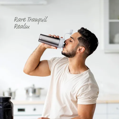 Vista 8 de Earthmade Botella mezcladora de proteínas de acero inoxidable, botellas agitadoras aisladas de 26 onzas para mezclas de proteínas que mantienen