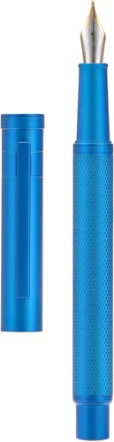 Vista 22 de Pluma fuente estilográfica, negro, azul, plateado, punta fina, punta extra fina, punta doblada